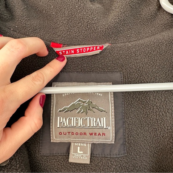 Vintage 90s Pacific Trail Outdoor Wear Men’s Jacket Size Large Brown Fleece Line - Picture 5 of 12